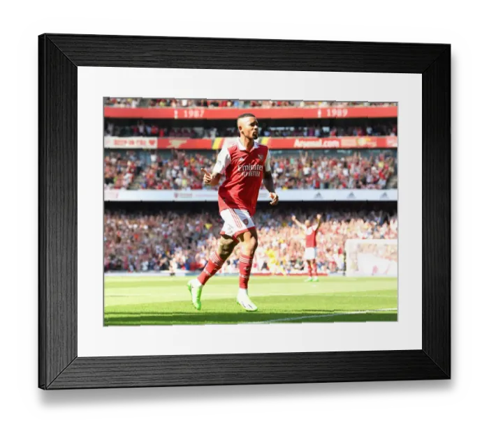 Framed Print : Gabriel Jesus Scores First Goal: Arsenal vs. Leicester City, 2022-23 Premier League Framed Print : Gabriel Jesus Scores First Goal: Arsenal vs. Leicester City, 2022-23 Premier League