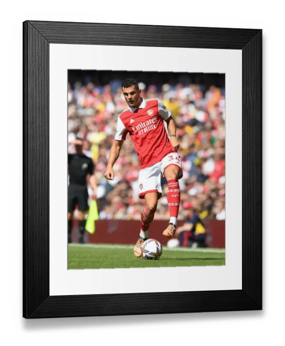 Framed Print : Arsenal's Xhaka in Action: Arsenal FC vs Leicester City, Premier League 2022-23 Framed Print : Arsenal's Xhaka in Action: Arsenal FC vs Leicester City, Premier League 2022-23