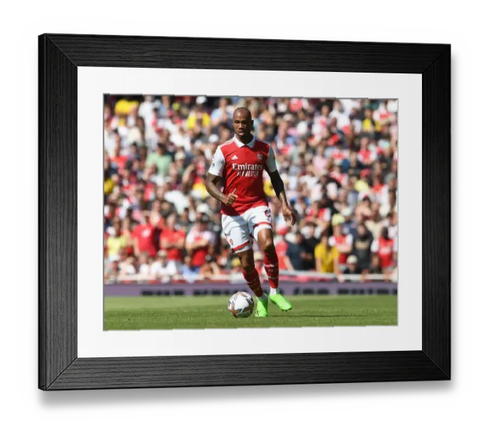 Framed Print : Gabriel Magalhaes in Action: Arsenal vs. Leicester City, Premier League 2022-23