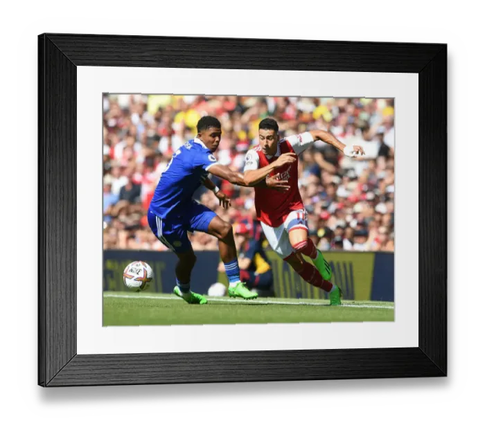 Framed Print : Arsenal vs Leicester City: Martinelli vs Fofana Clash in 2022-23 Premier League Framed Print : Arsenal vs Leicester City: Martinelli vs Fofana Clash in 2022-23 Premier League