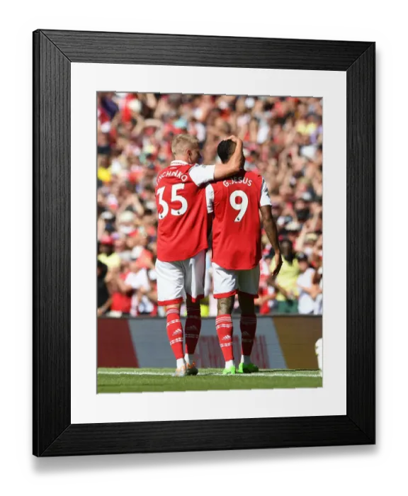 Framed Print : Arsenal's Gabriel Jesus Scores First Goal: Arsenal FC vs Leicester City, Premier League 2022-23