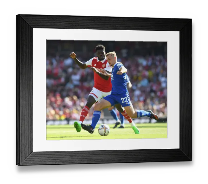 Framed Print : Arsenal's Thomas Partey Closes Down Leicester's Dewsbury-Hall in 2022-23 Premier League Clash Framed Print : Arsenal's Thomas Partey Closes Down Leicester's Dewsbury-Hall in 2022-23 Premier League Clash