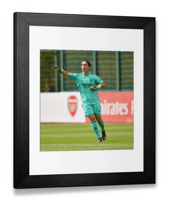 Framed Print : Arsenal Women vs Brighton & Hove Albion Women: Manuela Zinsberger in Action (Pre-Season Friendly 2022-23)