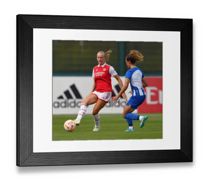 Framed Print : Frida Maanum's Shining Performance: Arsenal Women vs Brighton & Hove Albion Women Pre-Season Friendly