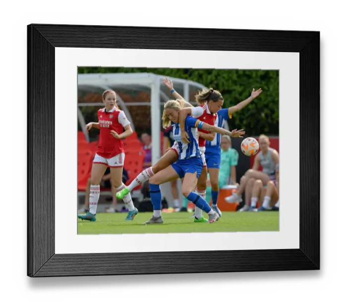 Framed Print : Arsenal Women's Katie McCabe Stars in Pre-Season Victory over Brighton & Hove Albion Women