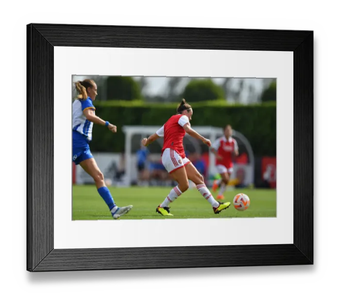 Framed Print : Arsenal's Caitlin Foord Scores in Pre-Season Victory Over Brighton & Hove Albion Women