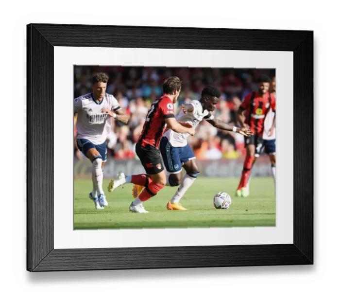 Framed Print : Bukayo Saka Faces Off Against Ben Pearson: AFC Bournemouth vs Arsenal FC, 2022-23 Premier League Framed Print : Bukayo Saka Faces Off Against Ben Pearson: AFC Bournemouth vs Arsenal FC, 2022-23 Premier League