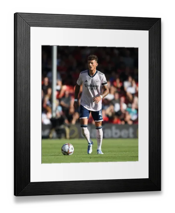 Framed Print : Ben White in Action: Arsenal's Defensive Star Shines at AFC Bournemouth, 2022-23 Premier League