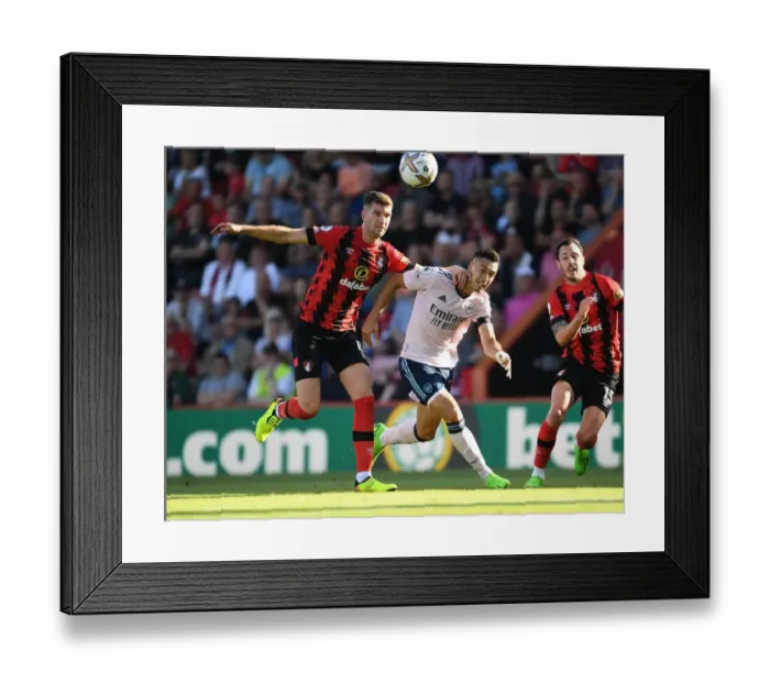 Framed Print : Martinelli vs Mepham: AFC Bournemouth vs Arsenal FC Clash in Premier League 2022-23 - Battle at Vitality Stadium Framed Print : Martinelli vs Mepham: AFC Bournemouth vs Arsenal FC Clash in Premier League 2022-23 - Battle at Vitality Stadium