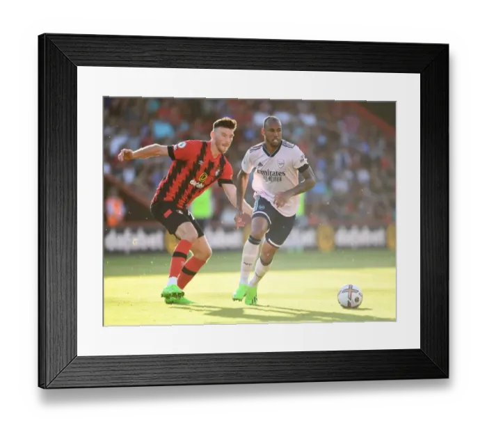 Framed Print : Gabriel Clashes with Kieffer Moore: AFC Bournemouth vs Arsenal FC, Premier League 2022-23 Framed Print : Gabriel Clashes with Kieffer Moore: AFC Bournemouth vs Arsenal FC, Premier League 2022-23