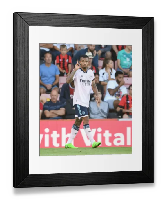 Framed Print : Gabriel Jesus in Action: AFC Bournemouth vs. Arsenal FC, Premier League 2022-23