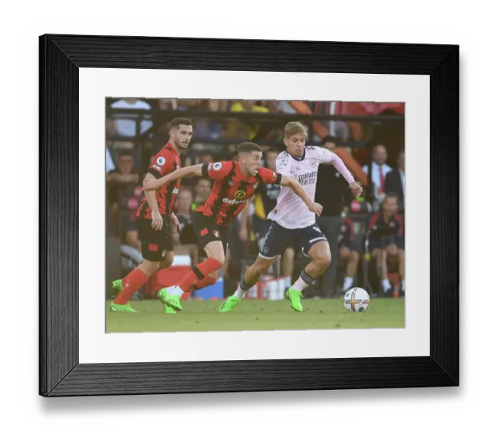 Framed Print : Emile Smith Rowe vs. Ryan Christie: Battle in the Premier League - AFC Bournemouth vs. Arsenal FC (2022-23)
