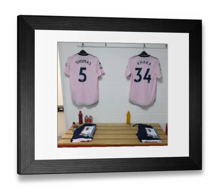 Framed Print : Arsenal FC: Partey and Xhaka Gear Up in Bournemouth Changing Room (AFC Bournemouth v Arsenal 2022-23)