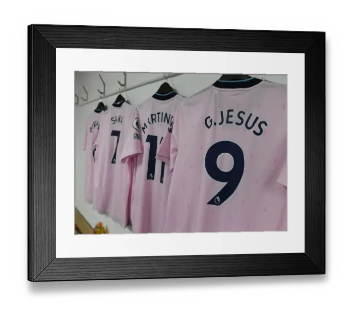 Framed Print : Arsenal's Gabriel Jesus Jersey in AFC Bournemouth Changing Room - Premier League 2022-23 Framed Print : Arsenal's Gabriel Jesus Jersey in AFC Bournemouth Changing Room - Premier League 2022-23