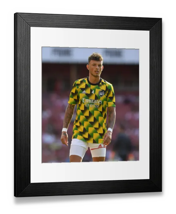 Framed Print : Arsenal's Ben White Gears Up for Arsenal v Fulham Premier League Clash at Emirates Stadium