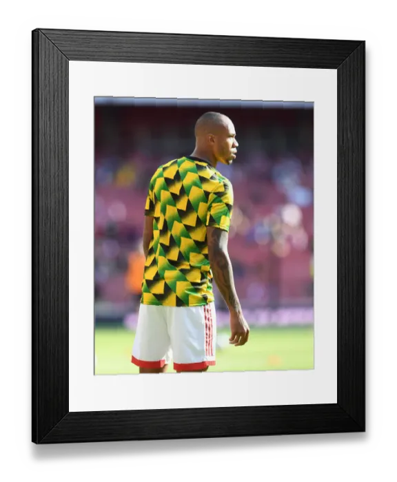 Framed Print : Arsenal's Gabriel Magalhaes Gears Up for Arsenal v Fulham Premier League Clash (2022-23)