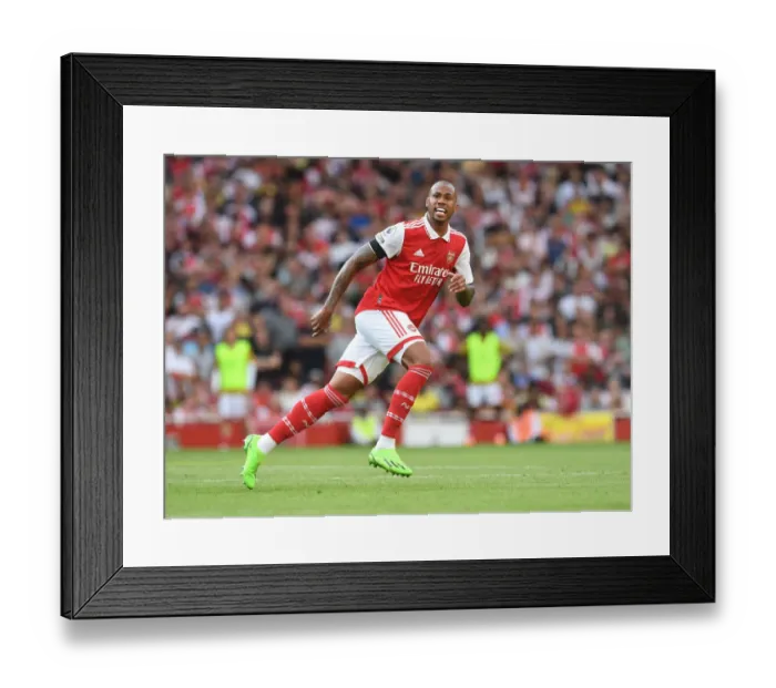 Framed Print : Gabriel Magalhaes in Action: Arsenal vs Fulham, 2022-23 Premier League Framed Print : Gabriel Magalhaes in Action: Arsenal vs Fulham, 2022-23 Premier League