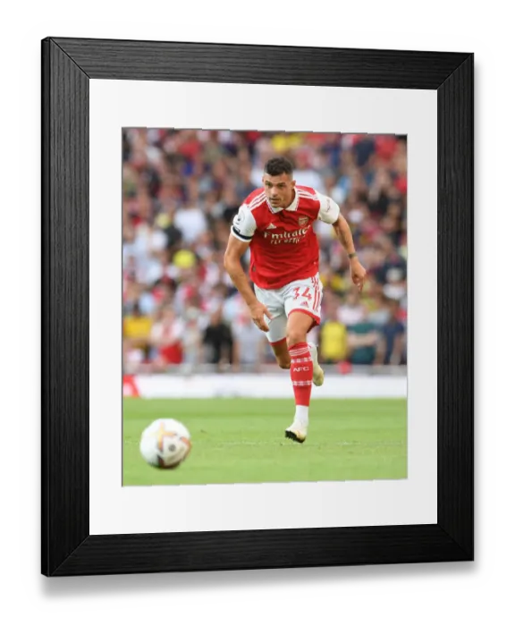 Framed Print : Xhaka's Dominance: Arsenal Kicks Off 2022-23 Premier League with Victory over Fulham