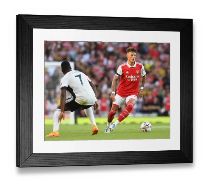 Framed Print : Ben White in Action: Arsenal vs. Fulham, 2022-23 Premier League Framed Print : Ben White in Action: Arsenal vs. Fulham, 2022-23 Premier League