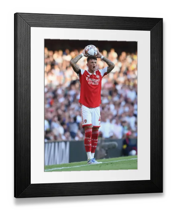 Framed Print : Arsenal's Ben White in Action: Arsenal vs. Fulham, 2022-23 Premier League
