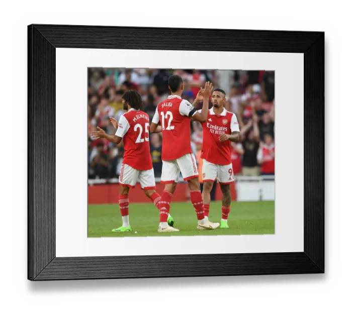 Framed Print : Arsenal Celebrate Victory: Gabriel Jesus and William Saliba Embrace After Arsenal FC vs Fulham FC in 2022-23 Premier League Framed Print : Arsenal Celebrate Victory: Gabriel Jesus and William Saliba Embrace After Arsenal FC vs Fulham FC in 2022-23 Premier League