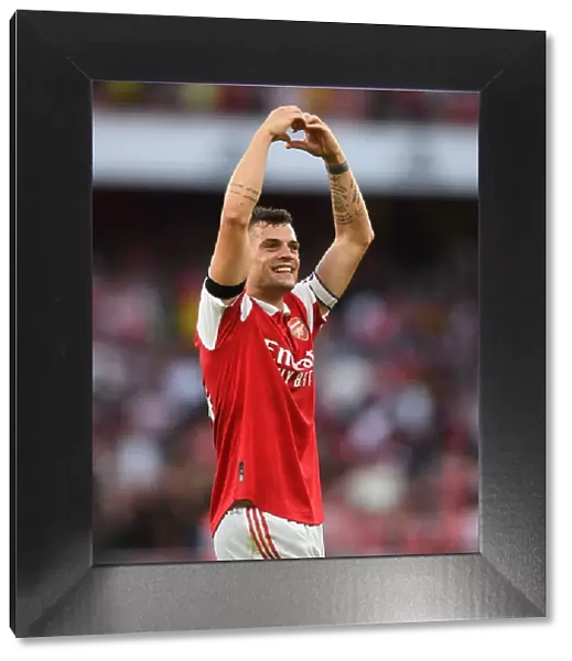 Arsenal's Granit Xhaka Reacts After Arsenal FC vs Fulham FC, Premier League 2022-23