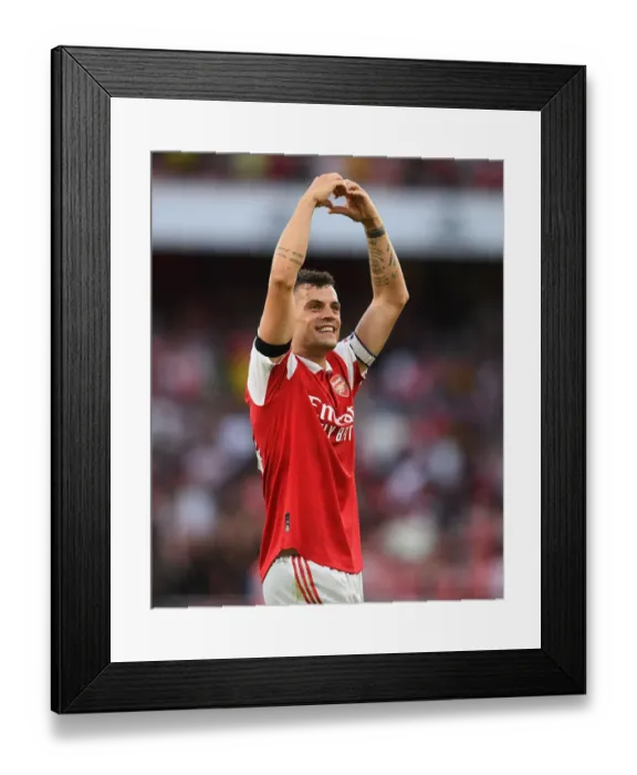 Framed Print : Arsenal's Granit Xhaka Reacts After Arsenal FC vs Fulham FC, Premier League 2022-23