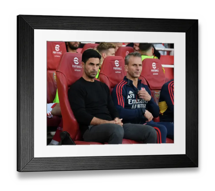 Framed Print : Arsenal Managers Mikel Arteta and Albert Stuivenberg Before Arsenal v Aston Villa, Premier League 2022-23 Framed Print : Arsenal Managers Mikel Arteta and Albert Stuivenberg Before Arsenal v Aston Villa, Premier League 2022-23