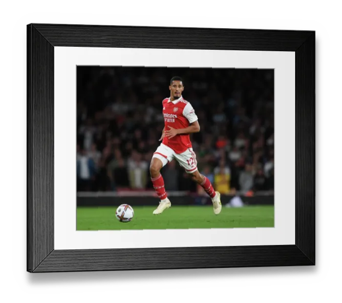 Framed Print : William Saliba's Debut: Arsenal Kicks Off Season Against Aston Villa (2022-23 Premier League)