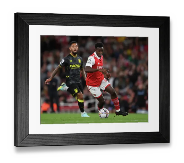 Framed Print : Arsenal's Eddie Nketiah Shines in Premier League Clash Against Aston Villa