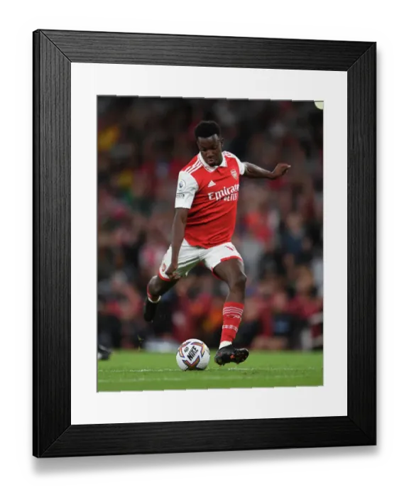 Framed Print : Arsenal's Eddie Nketiah Stars in Premier League Showdown vs. Aston Villa