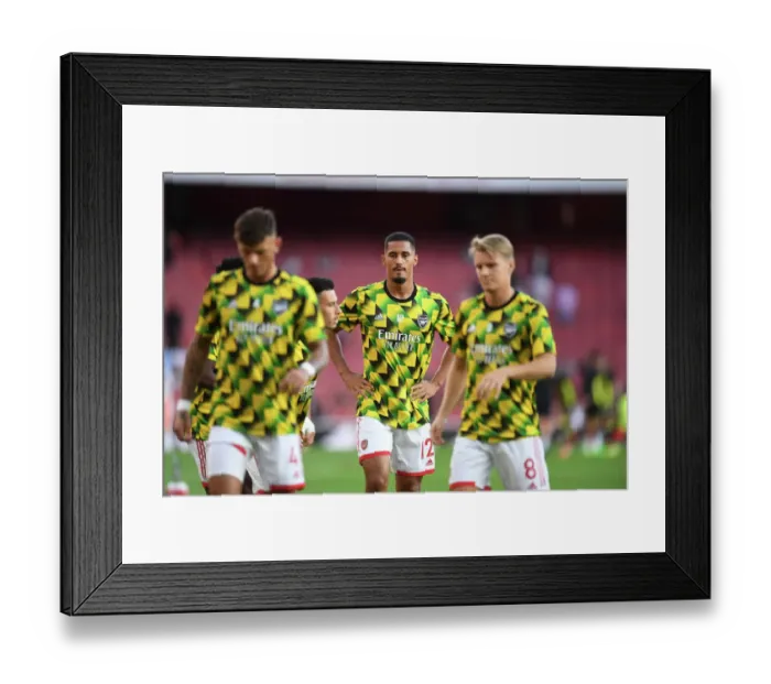 Framed Print : Arsenal's William Saliba Gears Up: Arsenal FC vs Aston Villa, Premier League 2022-23 Framed Print : Arsenal's William Saliba Gears Up: Arsenal FC vs Aston Villa, Premier League 2022-23