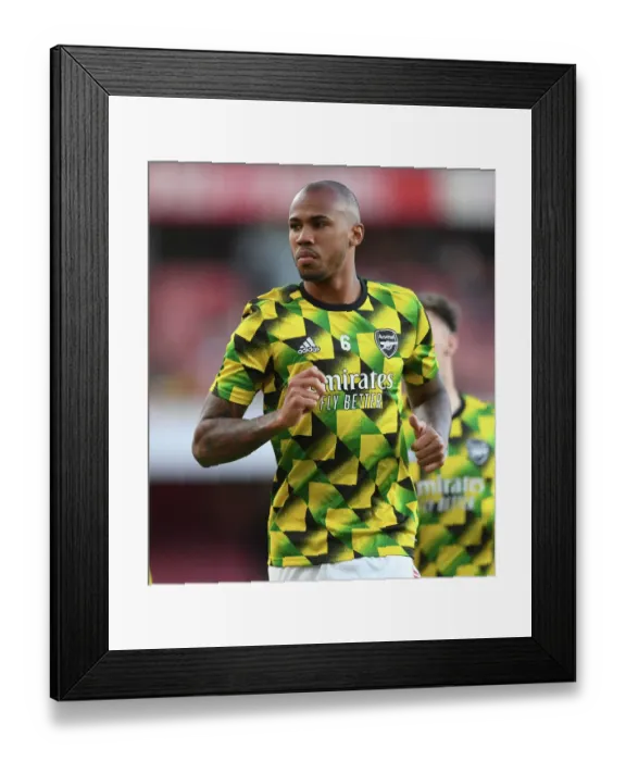 Framed Print : Arsenal's Gabriel Magalhaes Ready for Arsenal v Aston Villa Clash (2022-23)