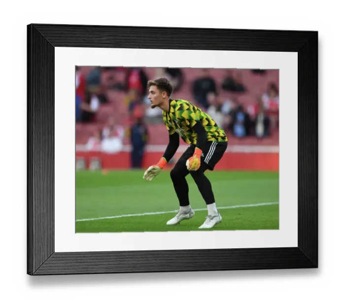 Framed Print : Arsenal FC vs Aston Villa: Hubert Graczyk's Pre-Match Routine at Emirates Stadium (Premier League 2022-23)