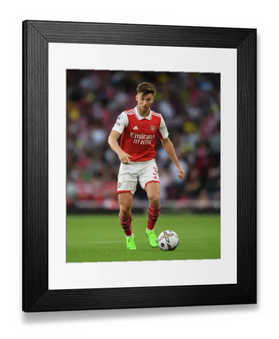 Framed Print : Arsenal's Kieran Tierney in Action: Arsenal vs. Aston Villa, Premier League 2022-23 - Emirates Stadium