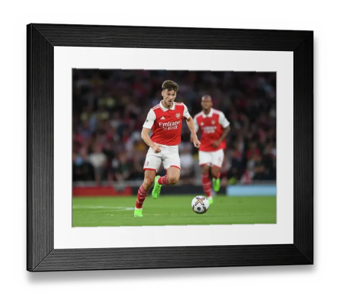 Framed Print : Arsenal's Kieran Tierney in Action: Premier League 2022-23 - Arsenal vs Aston Villa