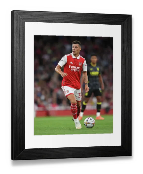 Framed Print : Arsenal's Granit Xhaka in Action against Aston Villa in the 2022-23 Premier League