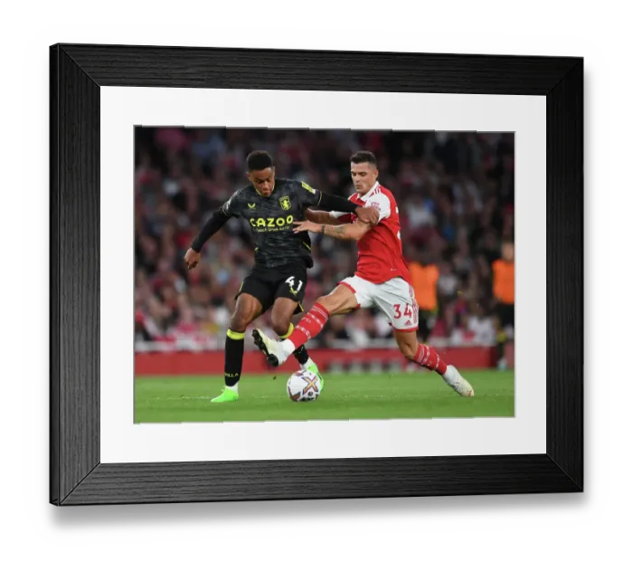 Framed Print : Clash at the Emirates: Arsenal vs. Aston Villa - Xhaka vs. Ramsey Battle