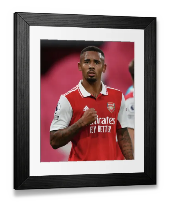 Framed Print : Gabriel Jesus Scores: Arsenal FC vs. Aston Villa, Premier League 2022-23