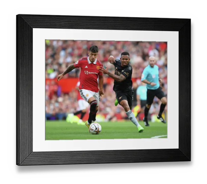 Framed Print : Gabriel Jesus vs. Lisandro Martinez: Battle at Old Trafford - Premier League Showdown, Manchester United vs. Arsenal FC, 2022-23 Framed Print : Gabriel Jesus vs. Lisandro Martinez: Battle at Old Trafford - Premier League Showdown, Manchester United vs. Arsenal FC, 2022-23