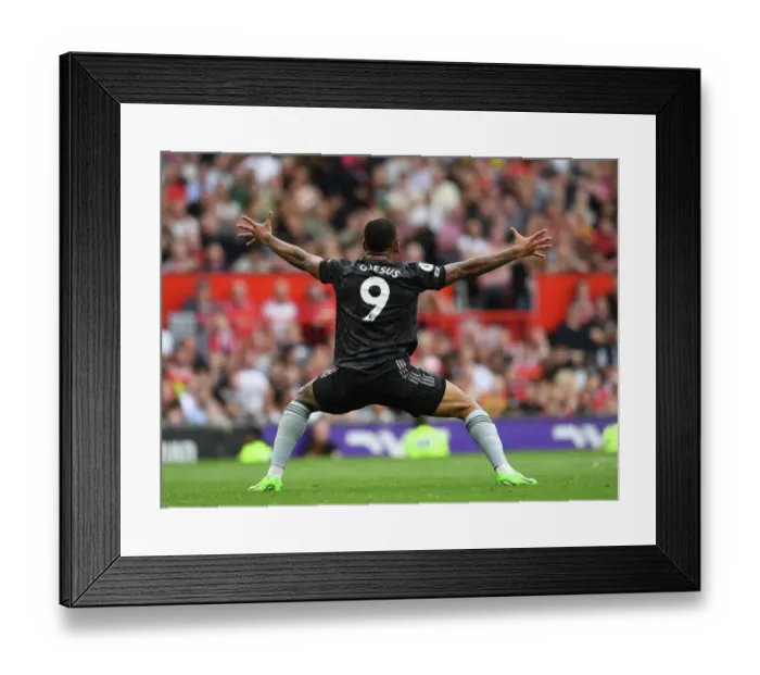 Framed Print : Gabriel Jesus's Goal: Manchester United vs. Arsenal, Premier League 2022-23