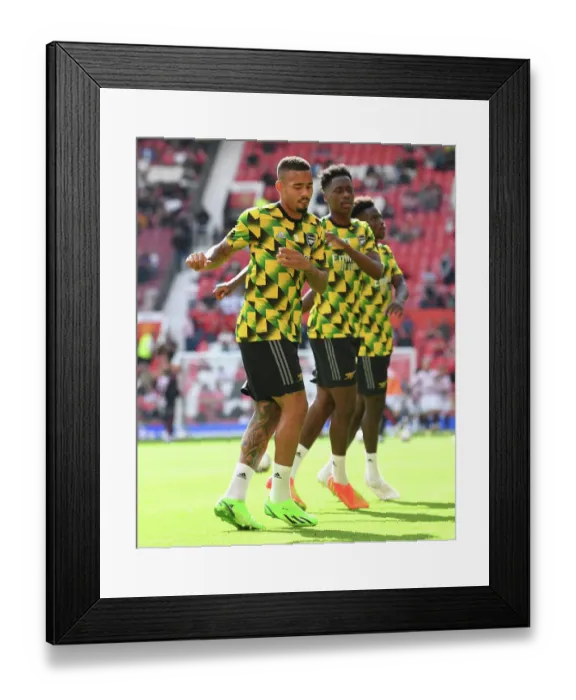 Framed Print : Gabriel Jesus Warms Up: Manchester United vs. Arsenal, Premier League 2022-23