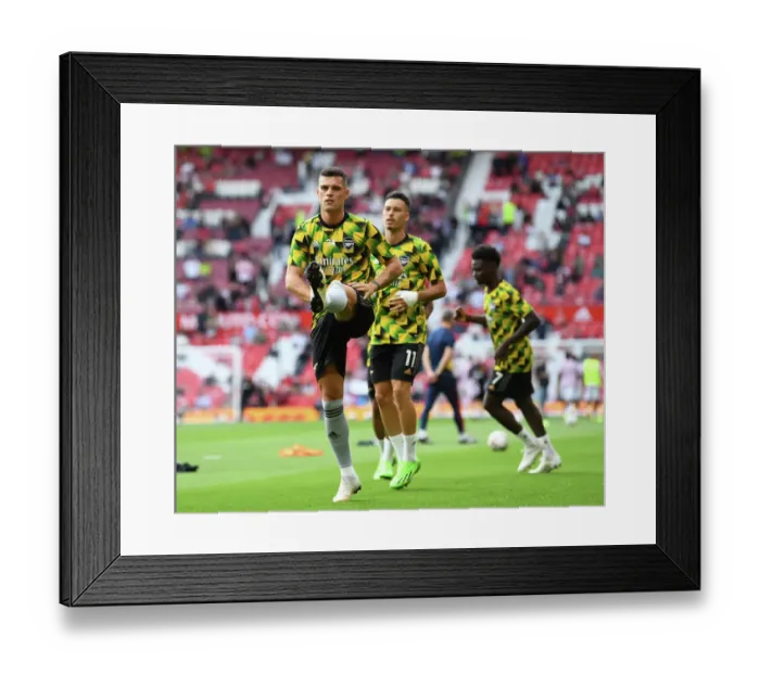 Framed Print : Arsenal's Granit Xhaka Gears Up for Manchester United Clash in Premier League (2022-23)