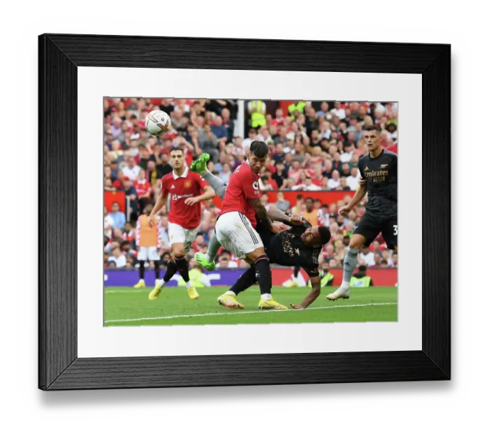Framed Print : Gabriel Jesus vs. Lisandro Martinez: A Tense Face-Off in the 2022-23 Premier League Clash Between Manchester United and Arsenal Framed Print : Gabriel Jesus vs. Lisandro Martinez: A Tense Face-Off in the 2022-23 Premier League Clash Between Manchester United and Arsenal