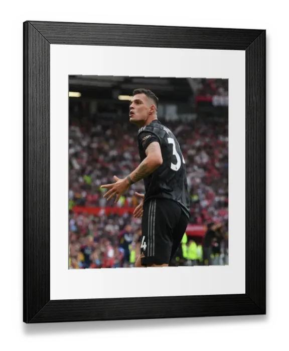 Framed Print : Xhaka and Saka Celebrate Arsenal's Goal: Manchester United vs Arsenal, Premier League 2022-23 Framed Print : Xhaka and Saka Celebrate Arsenal's Goal: Manchester United vs Arsenal, Premier League 2022-23