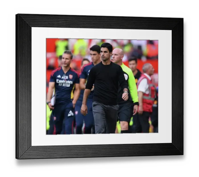Framed Print : Arsenal's Mikel Arteta Faces Manchester United in Premier League Showdown (2022-23)