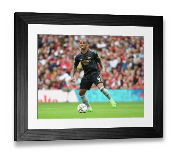 Framed Print : Gabriel Faces Manchester United: Arsenal vs. Manchester United, Premier League 2022-23