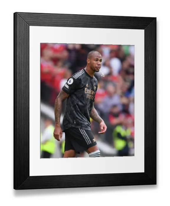 Framed Print : Gabriel vs Manchester United: A Premier League Showdown (2022-23)