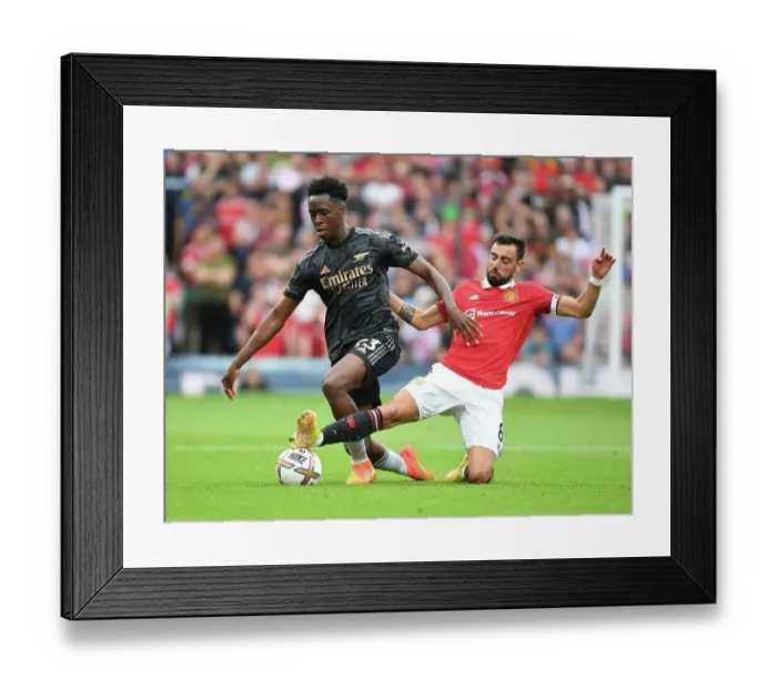 Framed Print : Sambi Shines: Arsenal's Surprising Victory Over Man Utd as Sambi Outclasses Bruno Fernandes