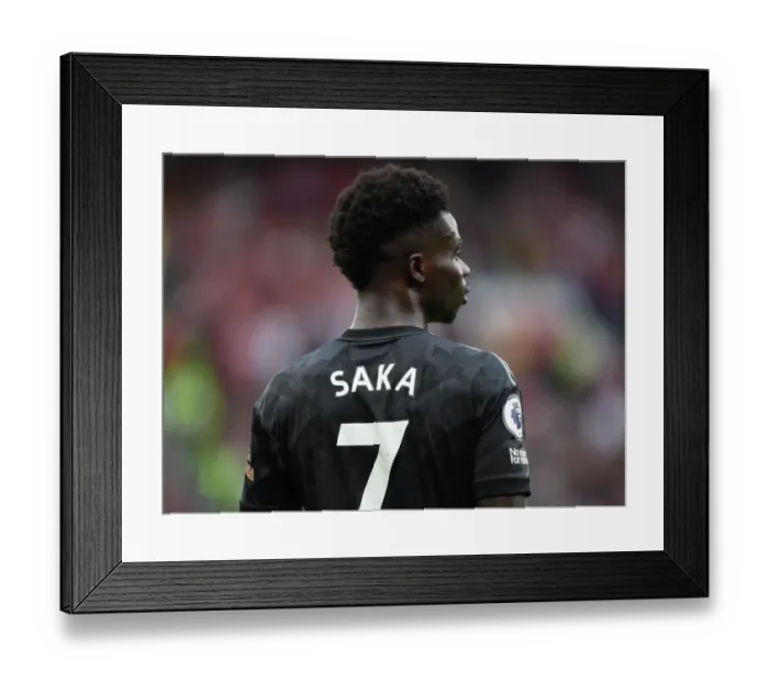 Framed Print : Bukayo Saka Shines: Arsenal vs. Manchester United, 2022-23 Premier League Clash at Old Trafford